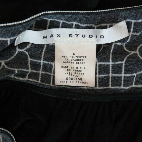 Vintage Max Studio Black Tank Dress S Sleeveless Pullover Stretch Kint USA Made - Picture 7 of 12